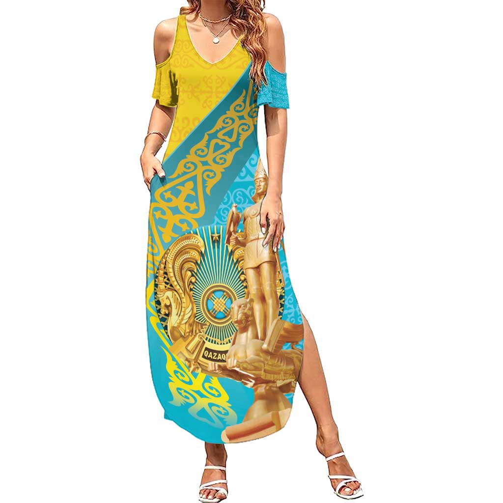 Issyk Mystery Kazakhstan Golden Man Family Matching Summer Maxi Dress and Hawaiian Shirt - Wonder Print Shop