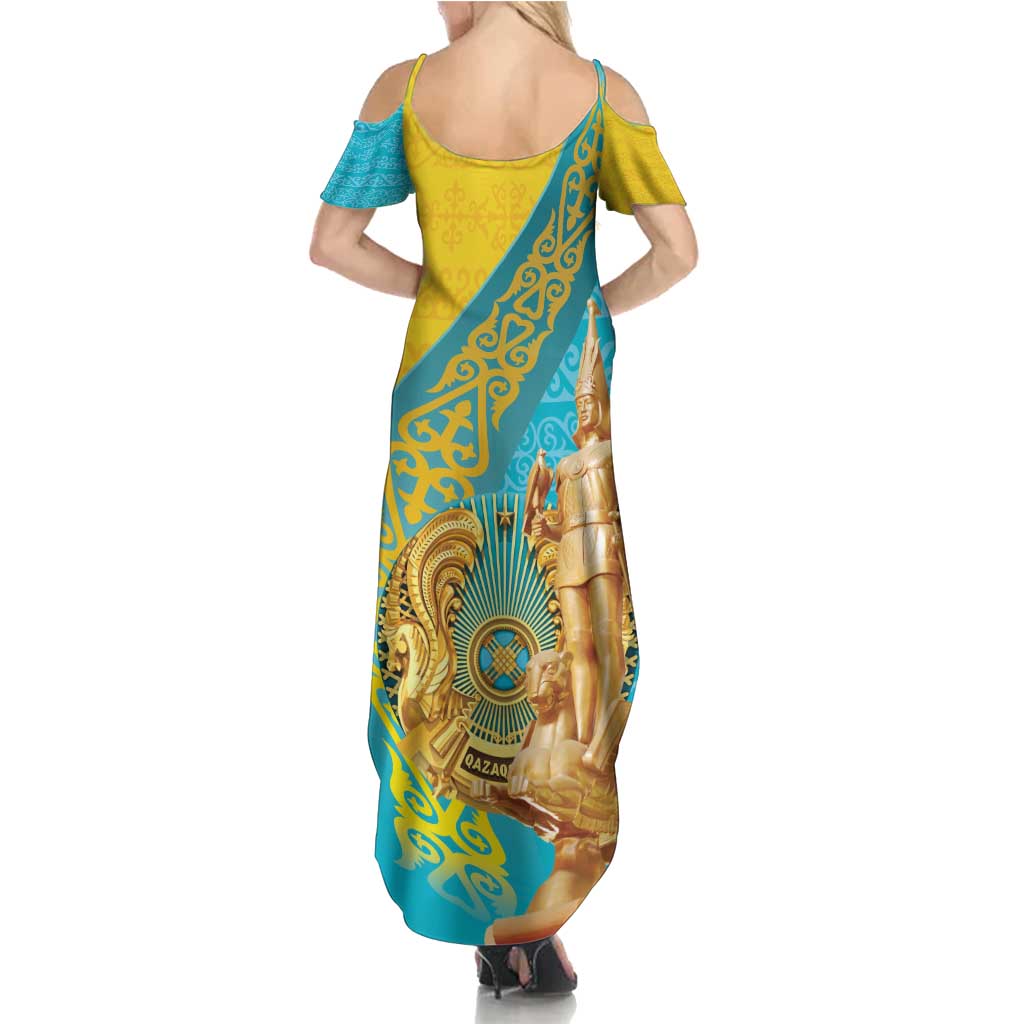 Issyk Mystery Kazakhstan Golden Man Family Matching Summer Maxi Dress and Hawaiian Shirt - Wonder Print Shop