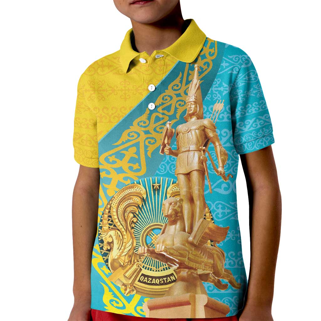 Issyk Mystery Kazakhstan Golden Man Kid Polo Shirt - Wonder Print Shop