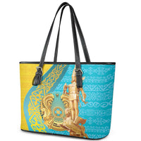 Issyk Mystery Kazakhstan Golden Man Leather Tote Bag - Wonder Print Shop