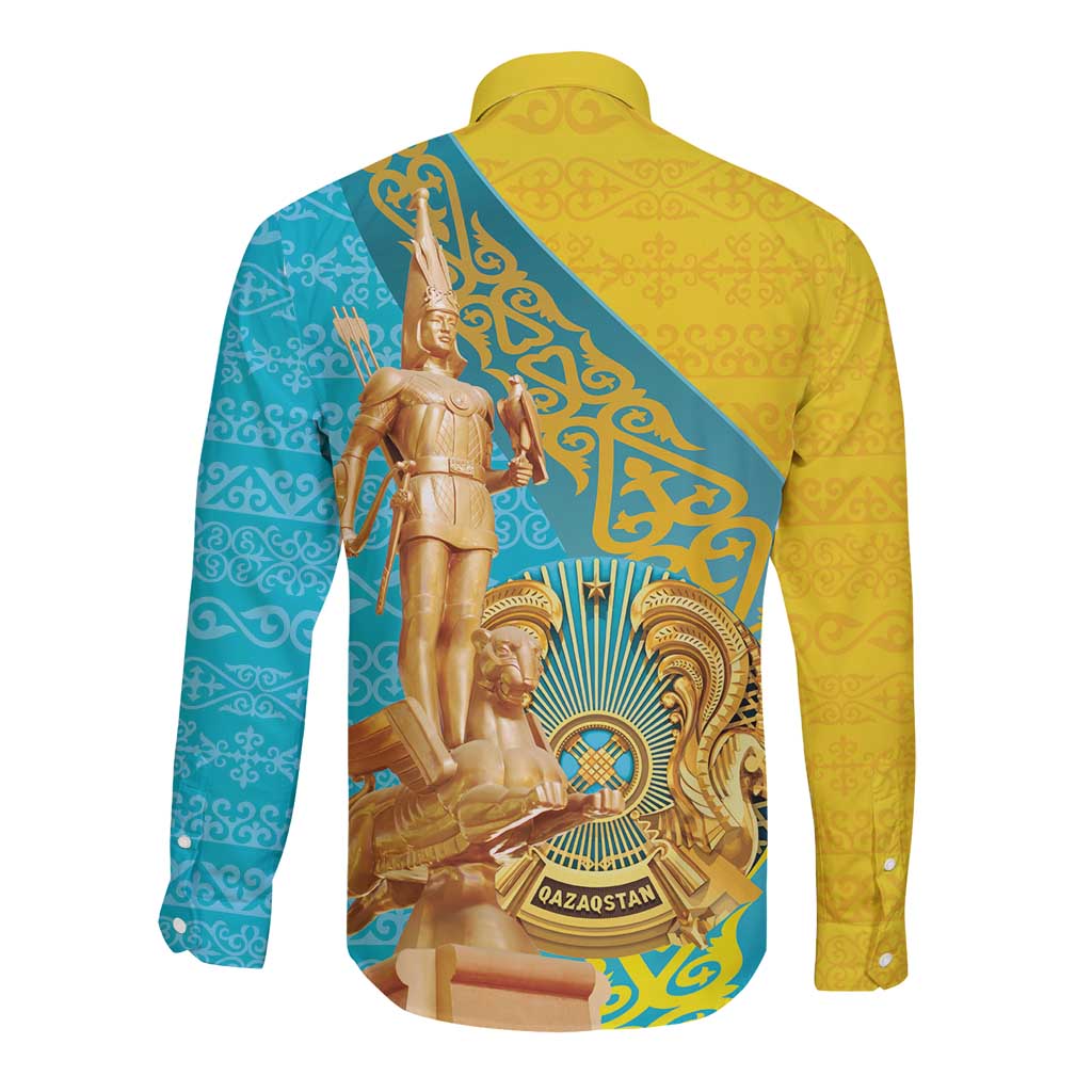 Issyk Mystery Kazakhstan Golden Man Long Sleeve Button Shirt - Wonder Print Shop