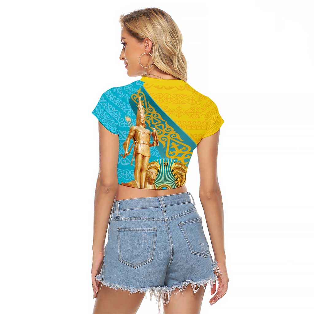 Issyk Mystery Kazakhstan Golden Man Raglan Cropped T Shirt - Wonder Print Shop