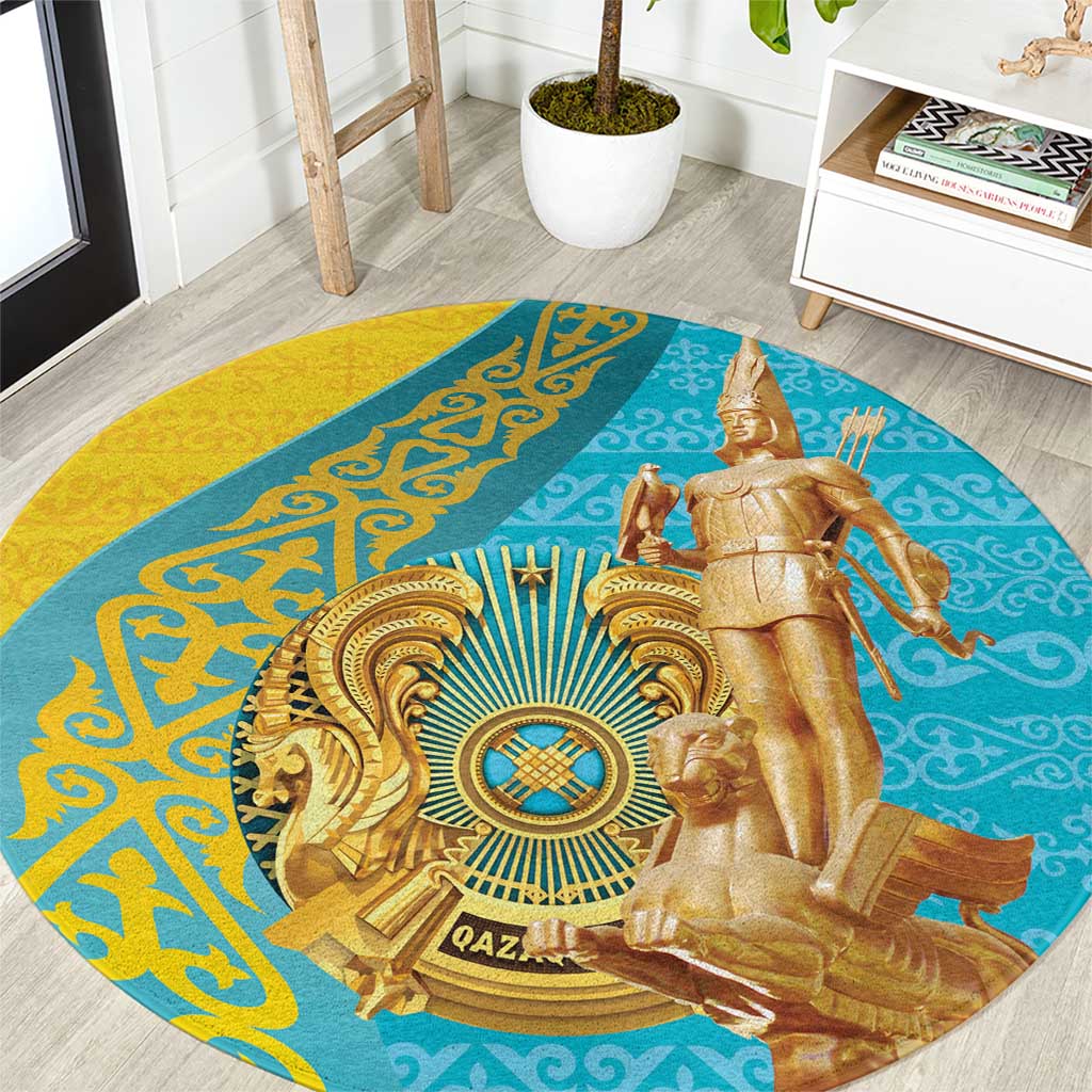 Issyk Mystery Kazakhstan Golden Man Round Carpet