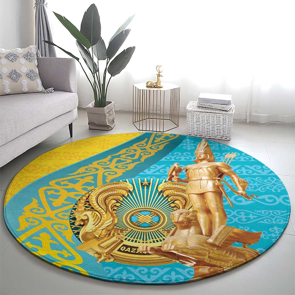 Issyk Mystery Kazakhstan Golden Man Round Carpet