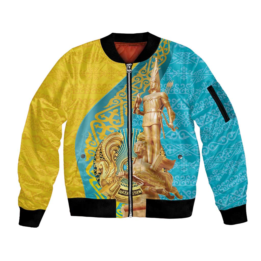 Issyk Mystery Kazakhstan Golden Man Sleeve Zip Bomber Jacket - Wonder Print Shop