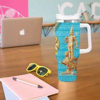 Issyk Mystery Kazakhstan Golden Man Tumbler With Handle - Wonder Print Shop