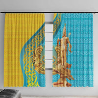 Issyk Mystery Kazakhstan Golden Man Window Curtain - Wonder Print Shop