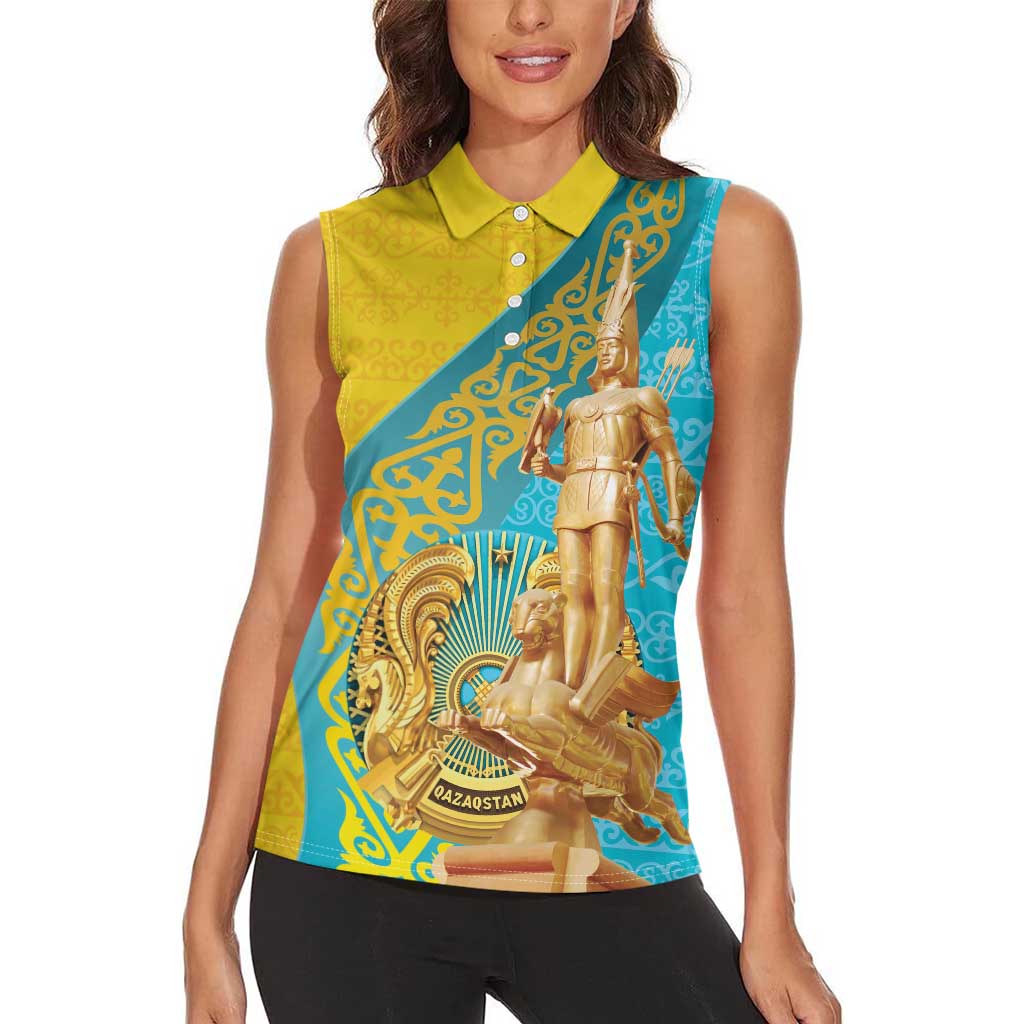 Issyk Mystery Kazakhstan Golden Man Women Sleeveless Polo Shirt - Wonder Print Shop