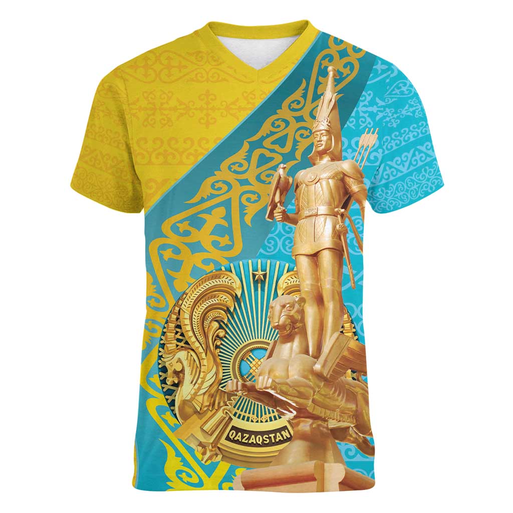 Issyk Mystery Kazakhstan Golden Man Women V-Neck T-Shirt - Wonder Print Shop