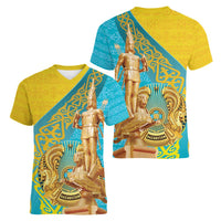 Issyk Mystery Kazakhstan Golden Man Women V-Neck T-Shirt - Wonder Print Shop