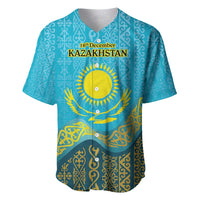 Kazakhstan Independence Day Personalized Baseball Jersey 16 December with Kazakh Pattern LT9 - Wonder Print Shop