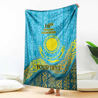 Kazakhstan Independence Day Personalized Blanket 16 December with Kazakh Pattern