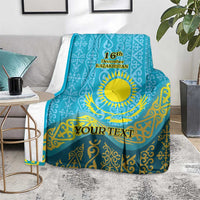 Kazakhstan Independence Day Personalized Blanket 16 December with Kazakh Pattern