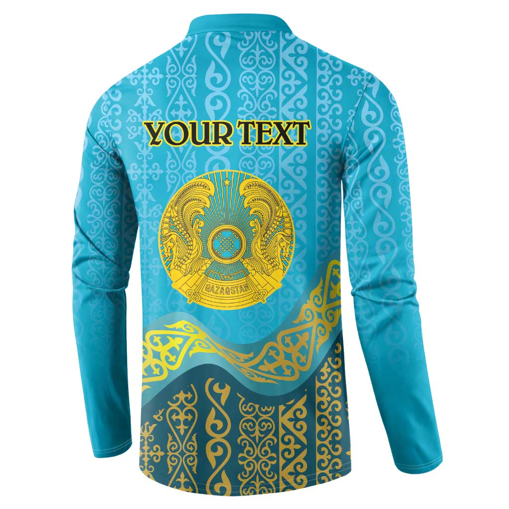 Kazakhstan Independence Day Personalized Button Sweatshirt 16 December with Kazakh Pattern LT9 - Wonder Print Shop