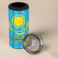 Kazakhstan Independence Day Personalized 4 in 1 Can Cooler Tumbler 16 December with Kazakh Pattern LT9 - Wonder Print Shop