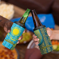 Kazakhstan Independence Day Personalized 4 in 1 Can Cooler Tumbler 16 December with Kazakh Pattern LT9 - Wonder Print Shop
