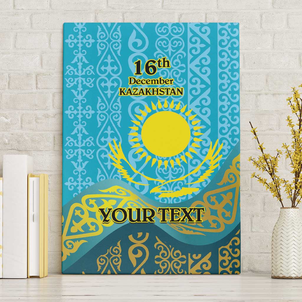Kazakhstan Independence Day Personalized Canvas Wall Art 16 December with Kazakh Pattern LT9 - Wonder Print Shop