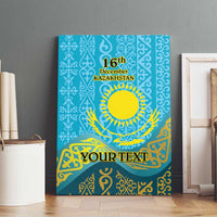 Kazakhstan Independence Day Personalized Canvas Wall Art 16 December with Kazakh Pattern LT9 - Wonder Print Shop