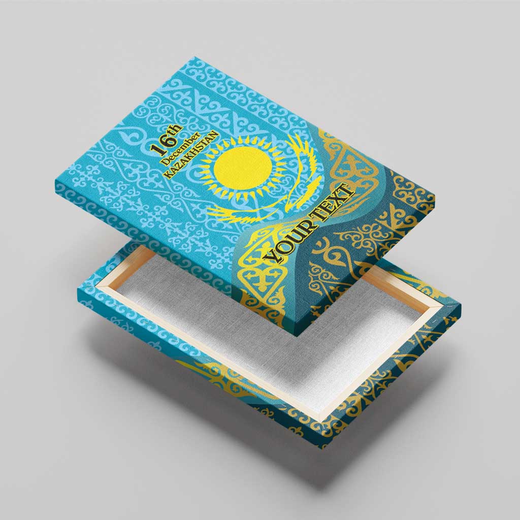 Kazakhstan Independence Day Personalized Canvas Wall Art 16 December with Kazakh Pattern LT9 - Wonder Print Shop