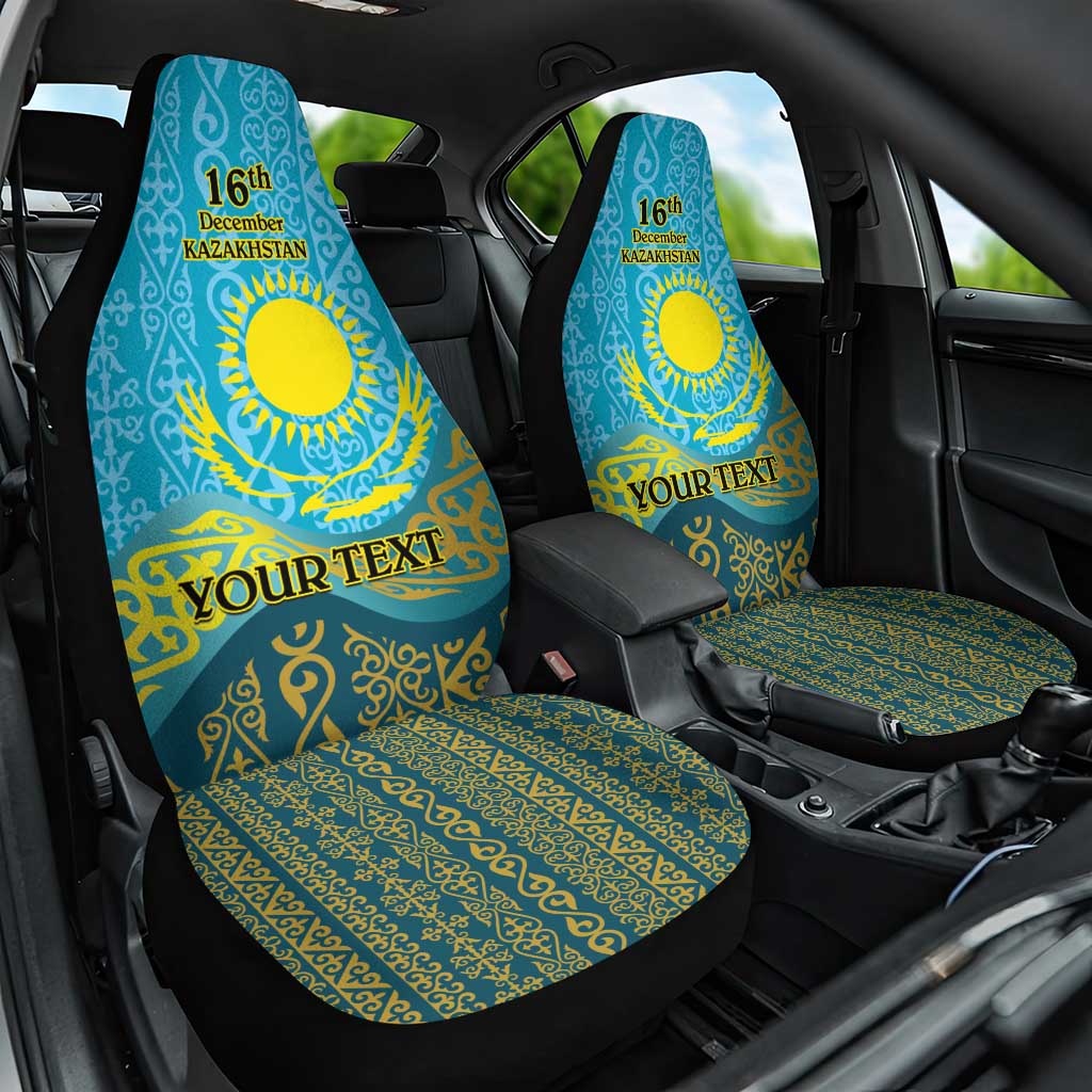 Kazakhstan Independence Day Personalized Car Seat Cover 16 December with Kazakh Pattern LT9 - Wonder Print Shop