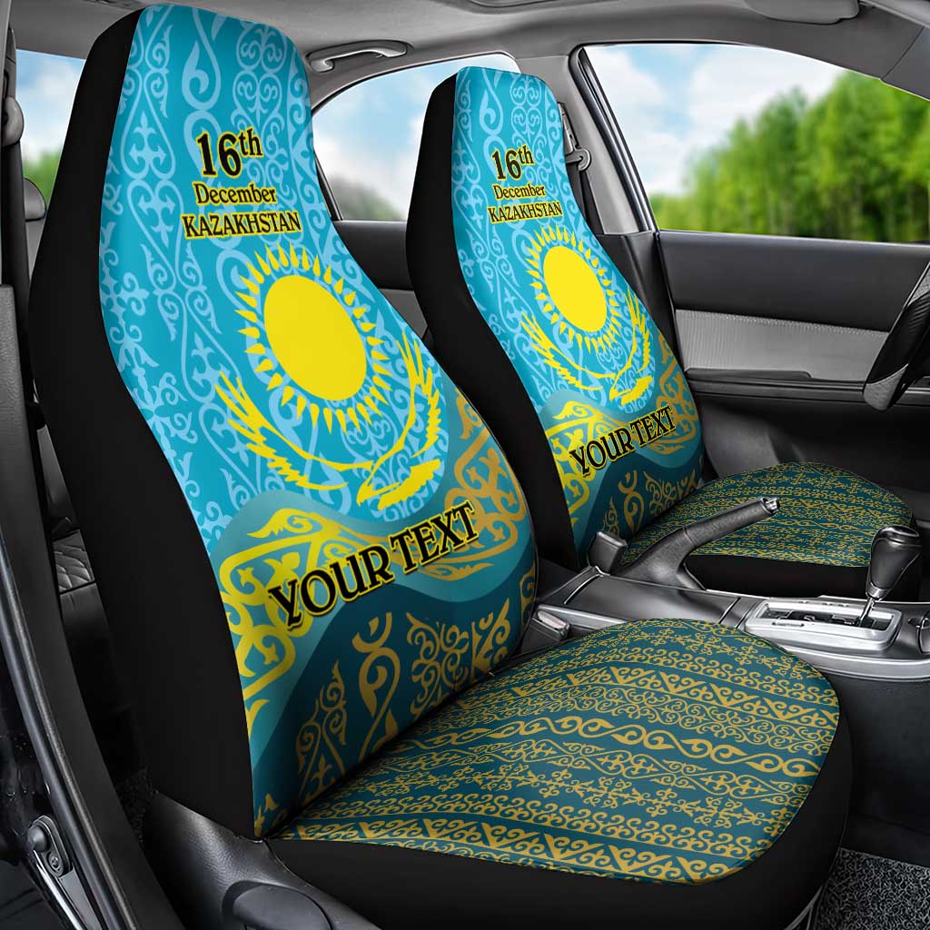 Kazakhstan Independence Day Personalized Car Seat Cover 16 December with Kazakh Pattern LT9 - Wonder Print Shop