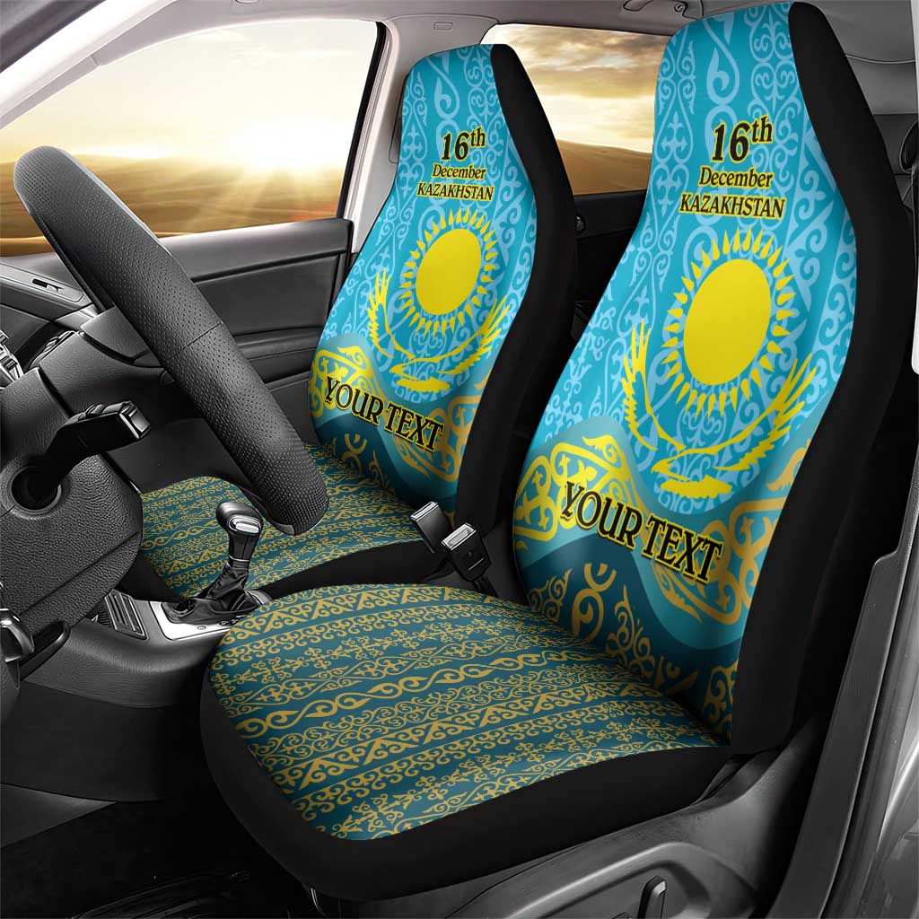 Kazakhstan Independence Day Personalized Car Seat Cover 16 December with Kazakh Pattern LT9 - Wonder Print Shop