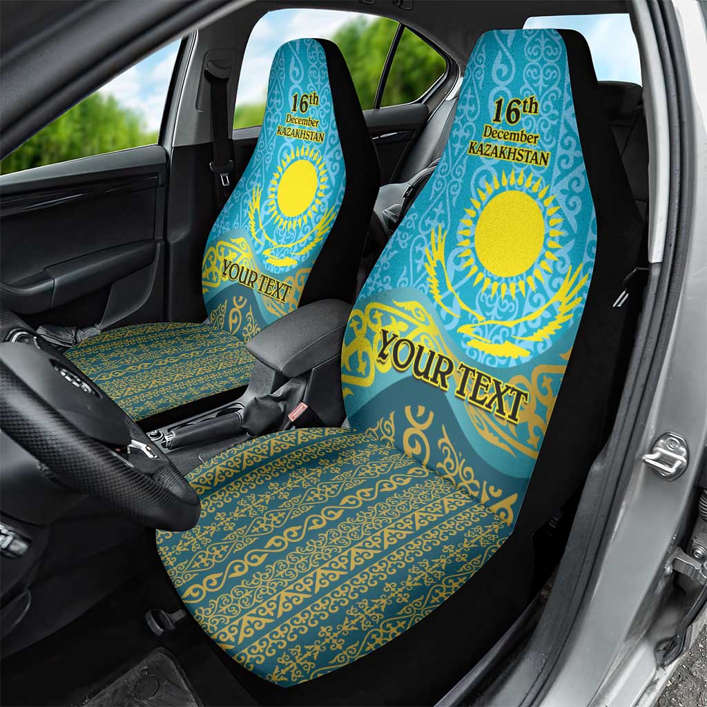 Kazakhstan Independence Day Personalized Car Seat Cover 16 December with Kazakh Pattern LT9 - Wonder Print Shop