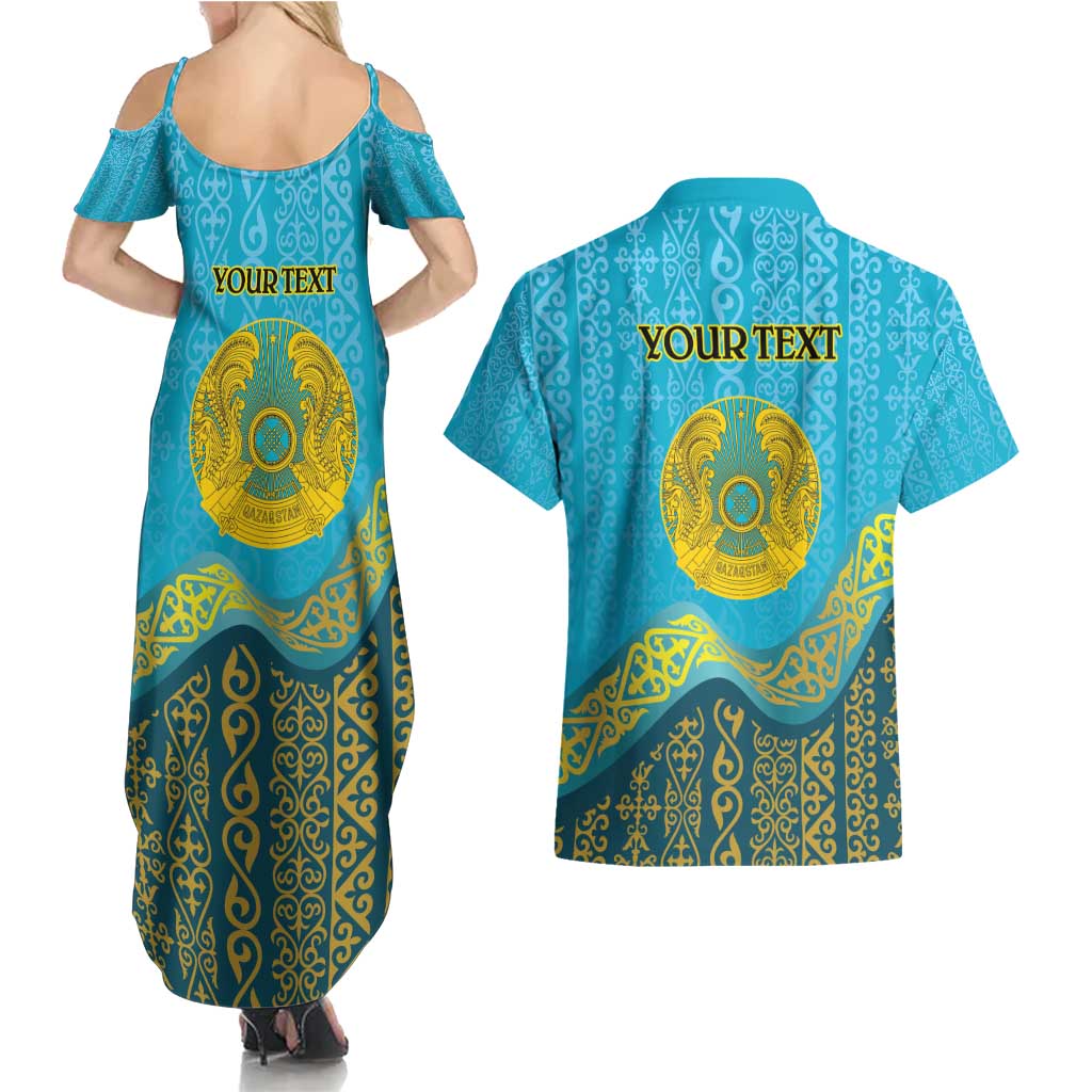 Kazakhstan Independence Day Personalized Couples Matching Summer Maxi Dress and Hawaiian Shirt 16 December with Kazakh Pattern LT9 - Wonder Print Shop