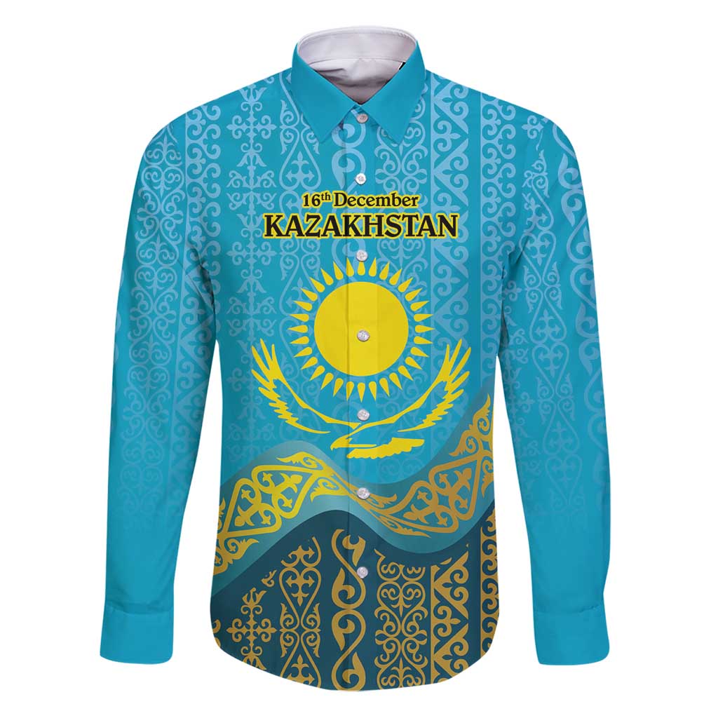 Kazakhstan Independence Day Personalized Family Matching Puletasi and Hawaiian Shirt 16 December with Kazakh Pattern - Wonder Print Shop