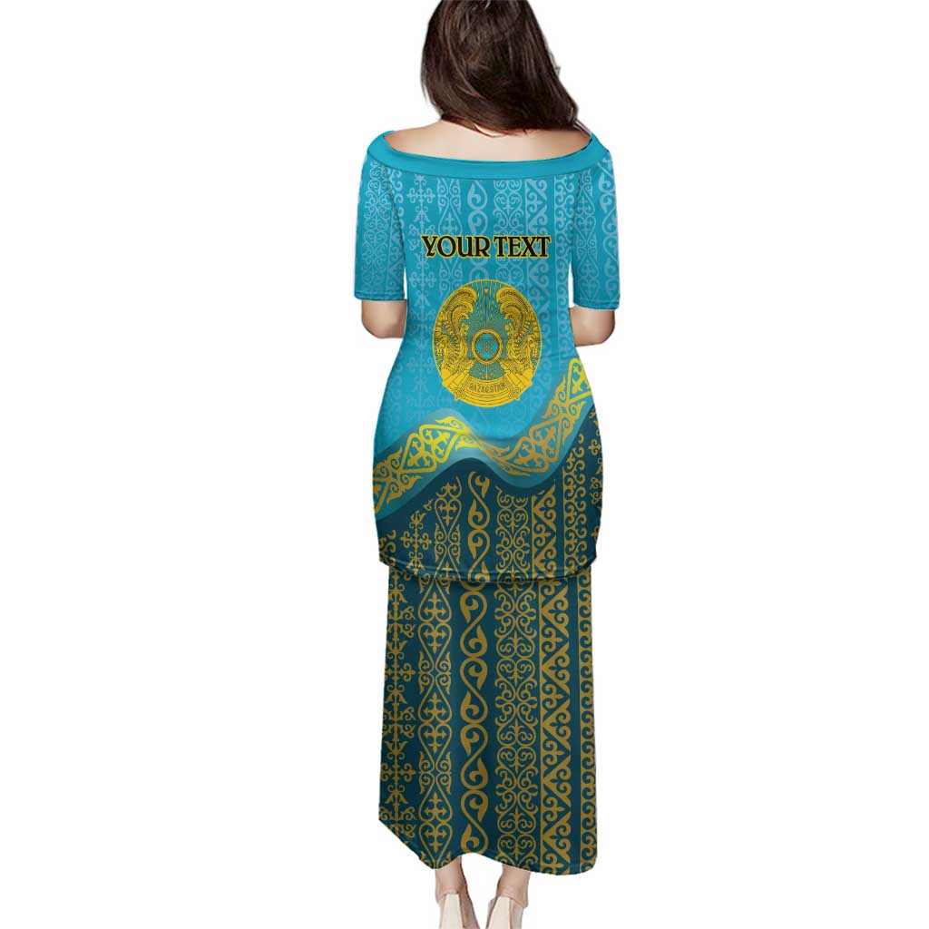 Kazakhstan Independence Day Personalized Family Matching Puletasi and Hawaiian Shirt 16 December with Kazakh Pattern - Wonder Print Shop