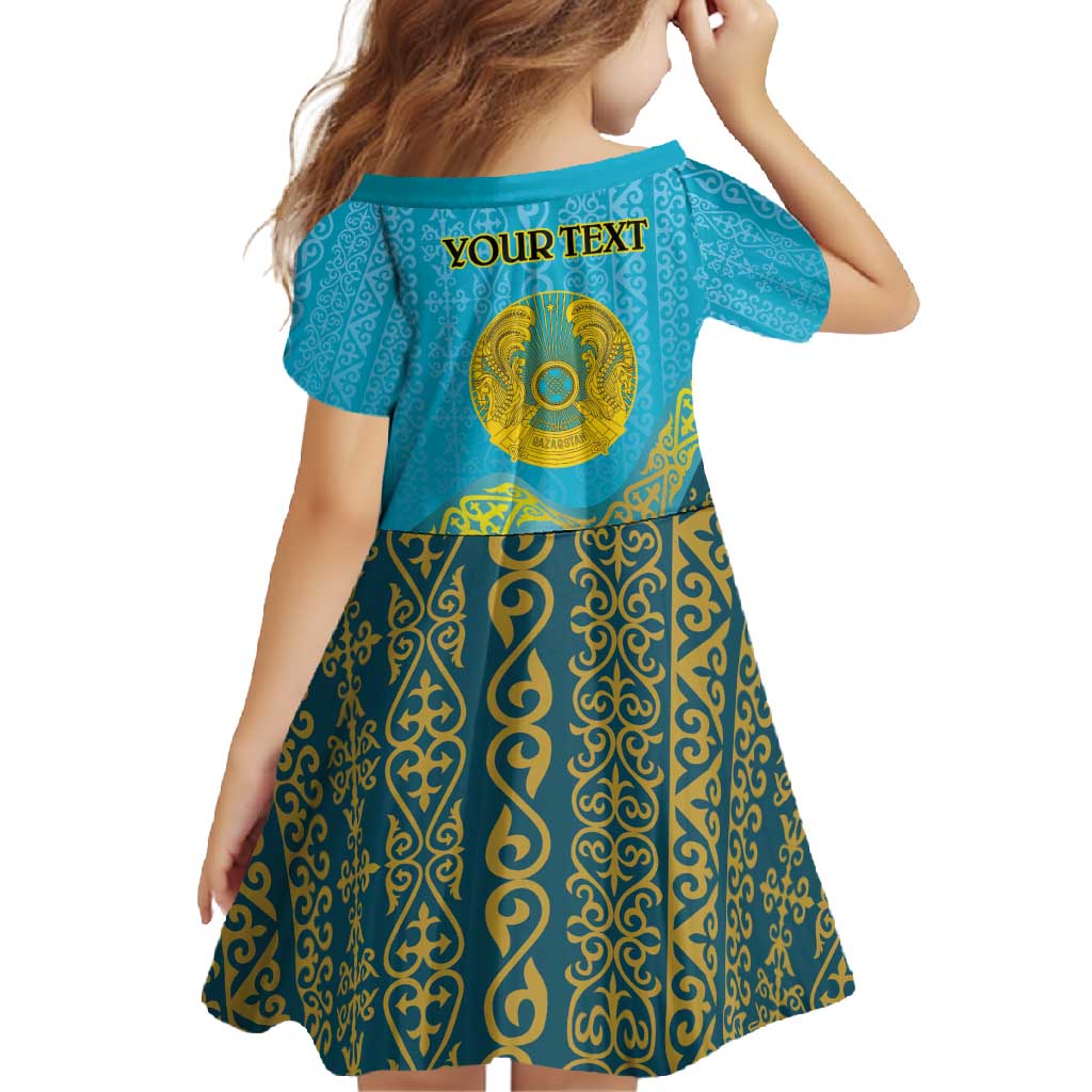 Kazakhstan Independence Day Personalized Family Matching Short Sleeve Bodycon Dress and Hawaiian Shirt 16 December with Kazakh Pattern - Wonder Print Shop