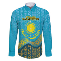 Kazakhstan Independence Day Personalized Family Matching Short Sleeve Bodycon Dress and Hawaiian Shirt 16 December with Kazakh Pattern - Wonder Print Shop