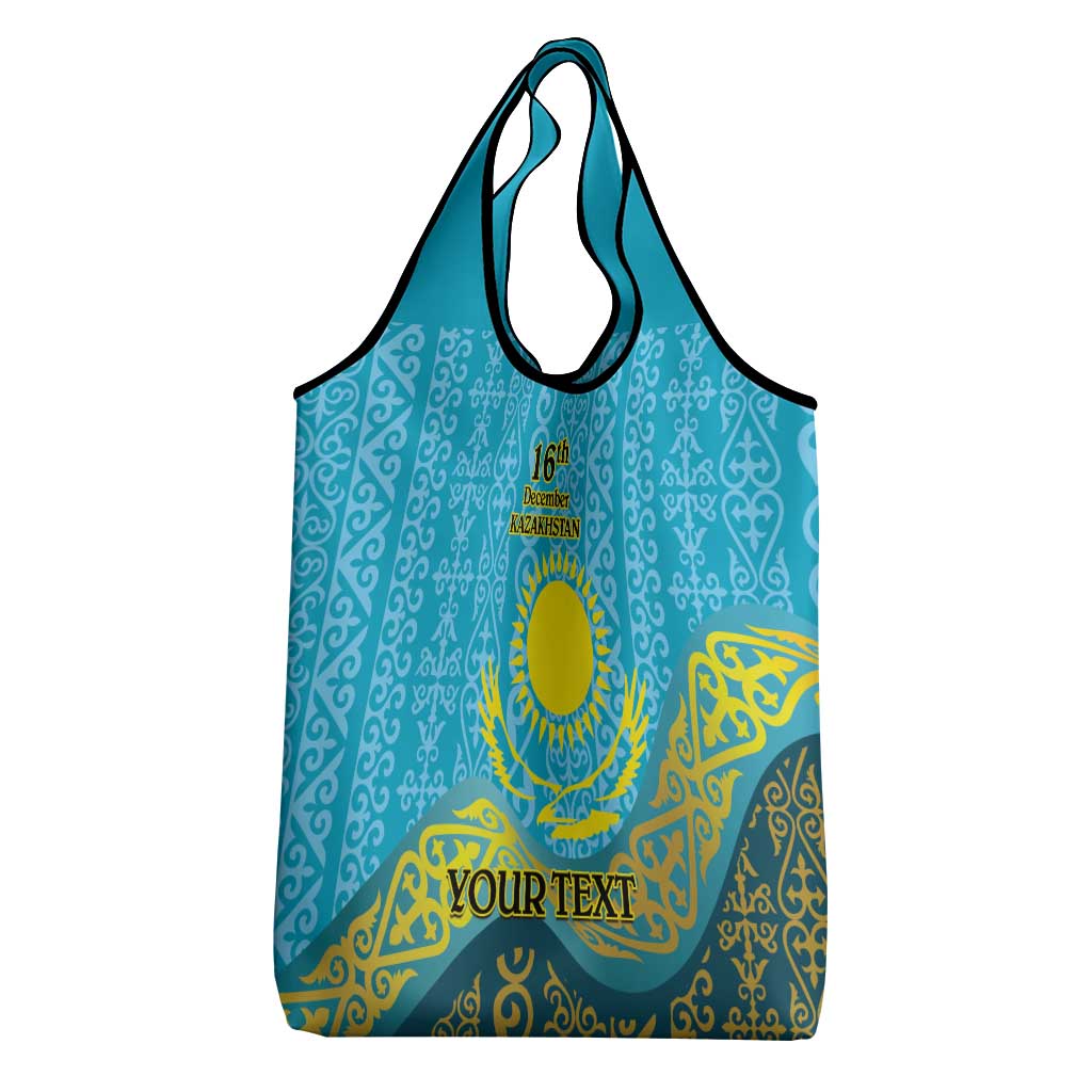 Kazakhstan Independence Day Personalized Grocery Bag 16 December with Kazakh Pattern
