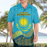 Kazakhstan Independence Day Personalized Hawaiian Shirt 16 December with Kazakh Pattern - Wonder Print Shop