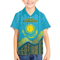 Kazakhstan Independence Day Personalized Hawaiian Shirt 16 December with Kazakh Pattern - Wonder Print Shop