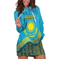 Kazakhstan Independence Day Personalized Hoodie Dress 16 December with Kazakh Pattern - Wonder Print Shop