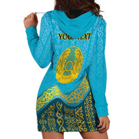 Kazakhstan Independence Day Personalized Hoodie Dress 16 December with Kazakh Pattern - Wonder Print Shop