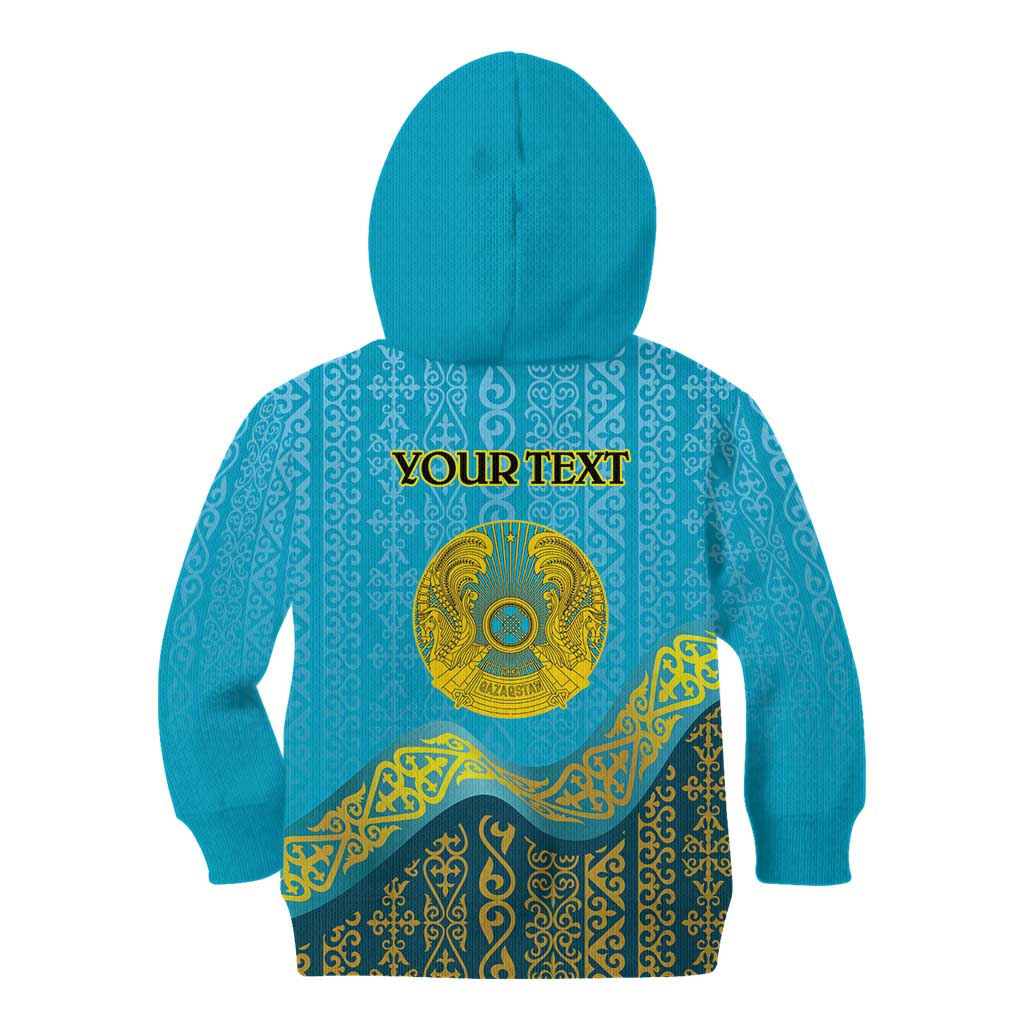 Kazakhstan Independence Day Personalized Kid Hoodie 16 December with Kazakh Pattern - Wonder Print Shop