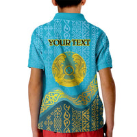 Kazakhstan Independence Day Personalized Kid Polo Shirt 16 December with Kazakh Pattern - Wonder Print Shop