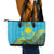 Kazakhstan Independence Day Personalized Leather Tote Bag 16 December with Kazakh Pattern - Wonder Print Shop