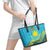 Kazakhstan Independence Day Personalized Leather Tote Bag 16 December with Kazakh Pattern - Wonder Print Shop