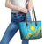 Kazakhstan Independence Day Personalized Leather Tote Bag 16 December with Kazakh Pattern - Wonder Print Shop