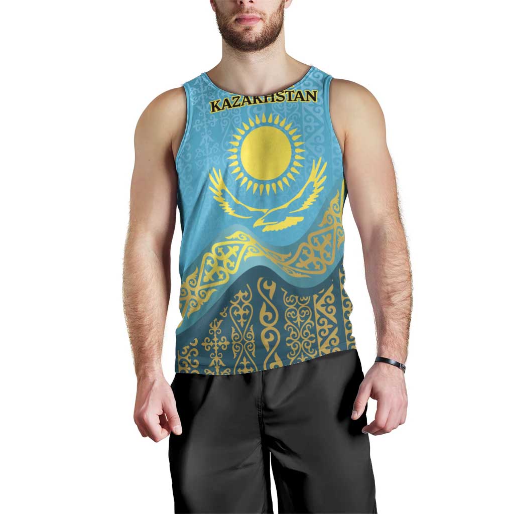 Kazakhstan Independence Day Personalized Men Tank Top 16 December with Kazakh Pattern - Wonder Print Shop