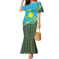 Kazakhstan Independence Day Personalized Mermaid Dress 16 December with Kazakh Pattern - Wonder Print Shop