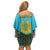 Kazakhstan Independence Day Personalized Off Shoulder Short Dress 16 December with Kazakh Pattern - Wonder Print Shop