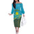 Kazakhstan Independence Day Personalized Off The Shoulder Long Sleeve Dress 16 December with Kazakh Pattern - Wonder Print Shop