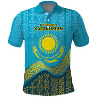 Kazakhstan Independence Day Personalized Polo Shirt 16 December with Kazakh Pattern - Wonder Print Shop