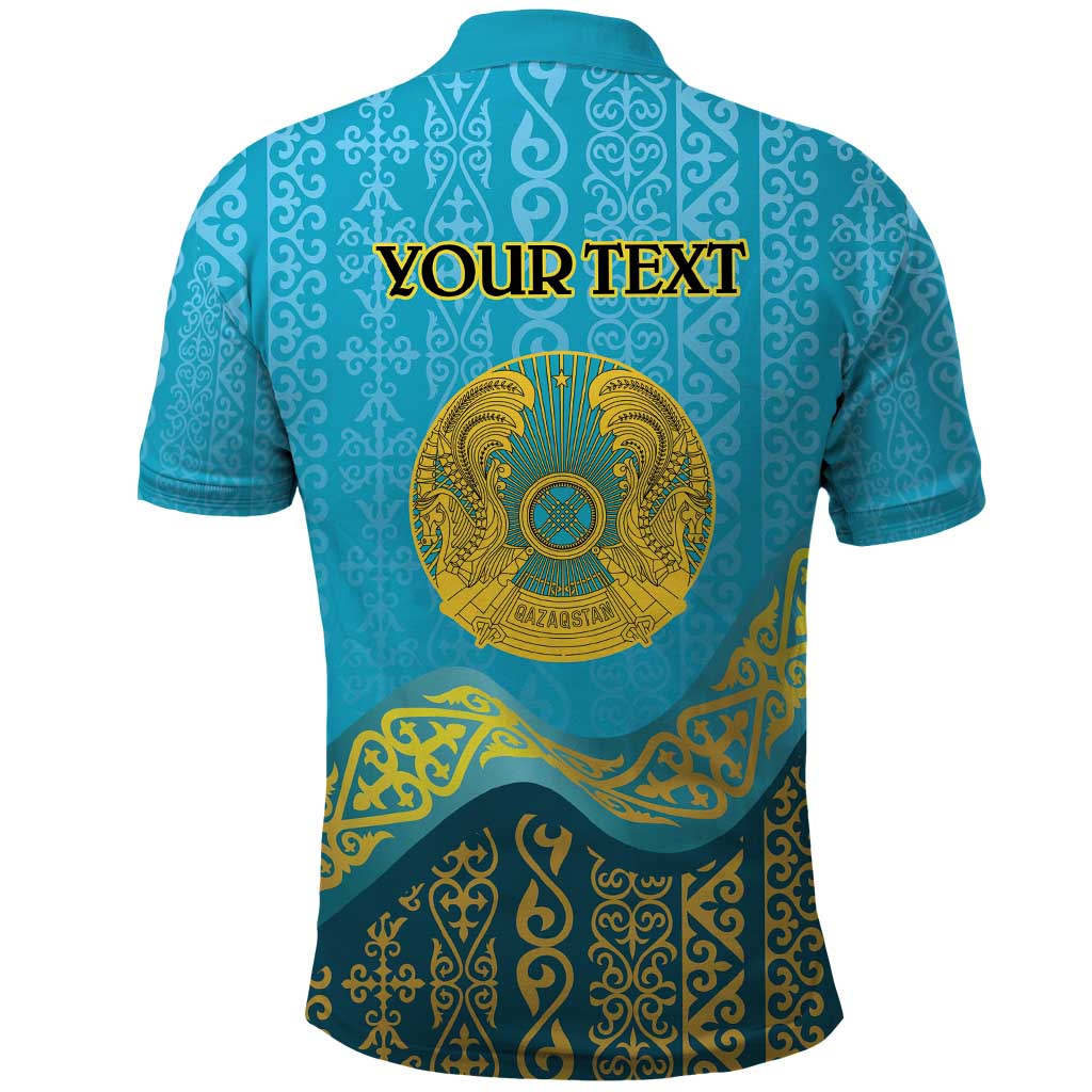 Kazakhstan Independence Day Personalized Polo Shirt 16 December with Kazakh Pattern - Wonder Print Shop