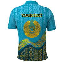 Kazakhstan Independence Day Personalized Polo Shirt 16 December with Kazakh Pattern - Wonder Print Shop