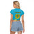 Kazakhstan Independence Day Personalized Raglan Cropped T Shirt 16 December with Kazakh Pattern - Wonder Print Shop